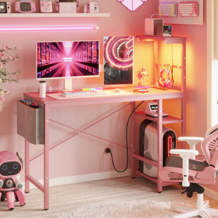 Black and deals pink gaming desk